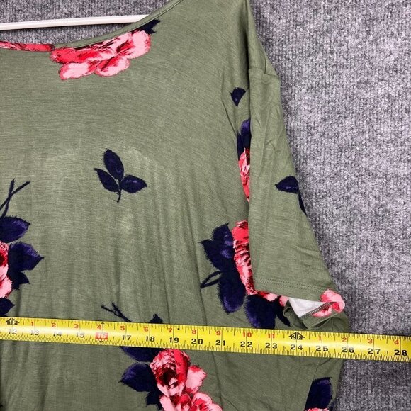 NWT Maurices Womens 24/7 T‎ Shirt Top Short Sleeves Size 3 Floral Blouse - Picture 5 of 6